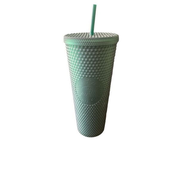 Pre Owned Starbucks 2022 Dark Green Studded Cold Cup Tumbler Must Have Addition - Picture 1 of 14